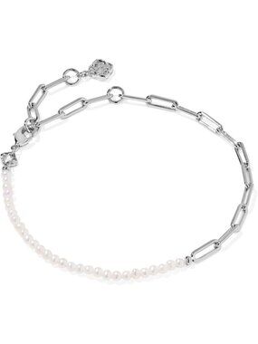 Elegant Half Chain Bracelet with Freshwater Cultured Pearls - Fashion Jewelry